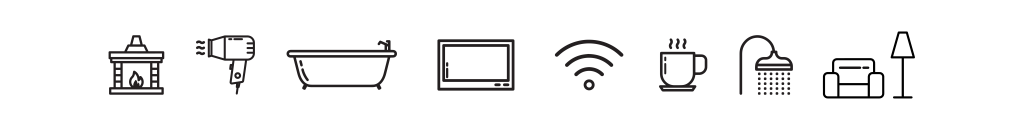 individual room icons to coordinate with features of each room in The Pear Tree Inn guesthouse, Suffolk.