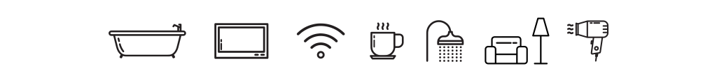 individual room icons to coordinate with features of each room in The Pear Tree Inn guesthouse, Suffolk.