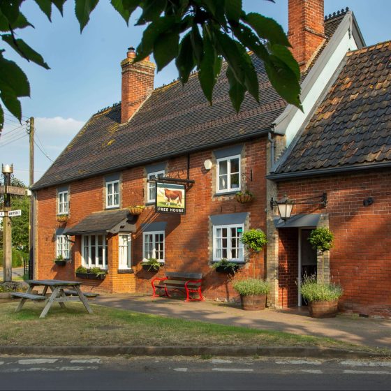 Outside view of The Bull Freehouse Pub in Suffolk.