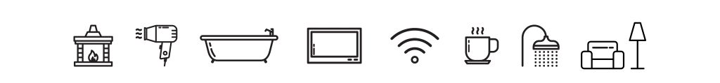 individual room icons to coordinate with features of each room in The Pear Tree Inn guesthouse, Suffolk.